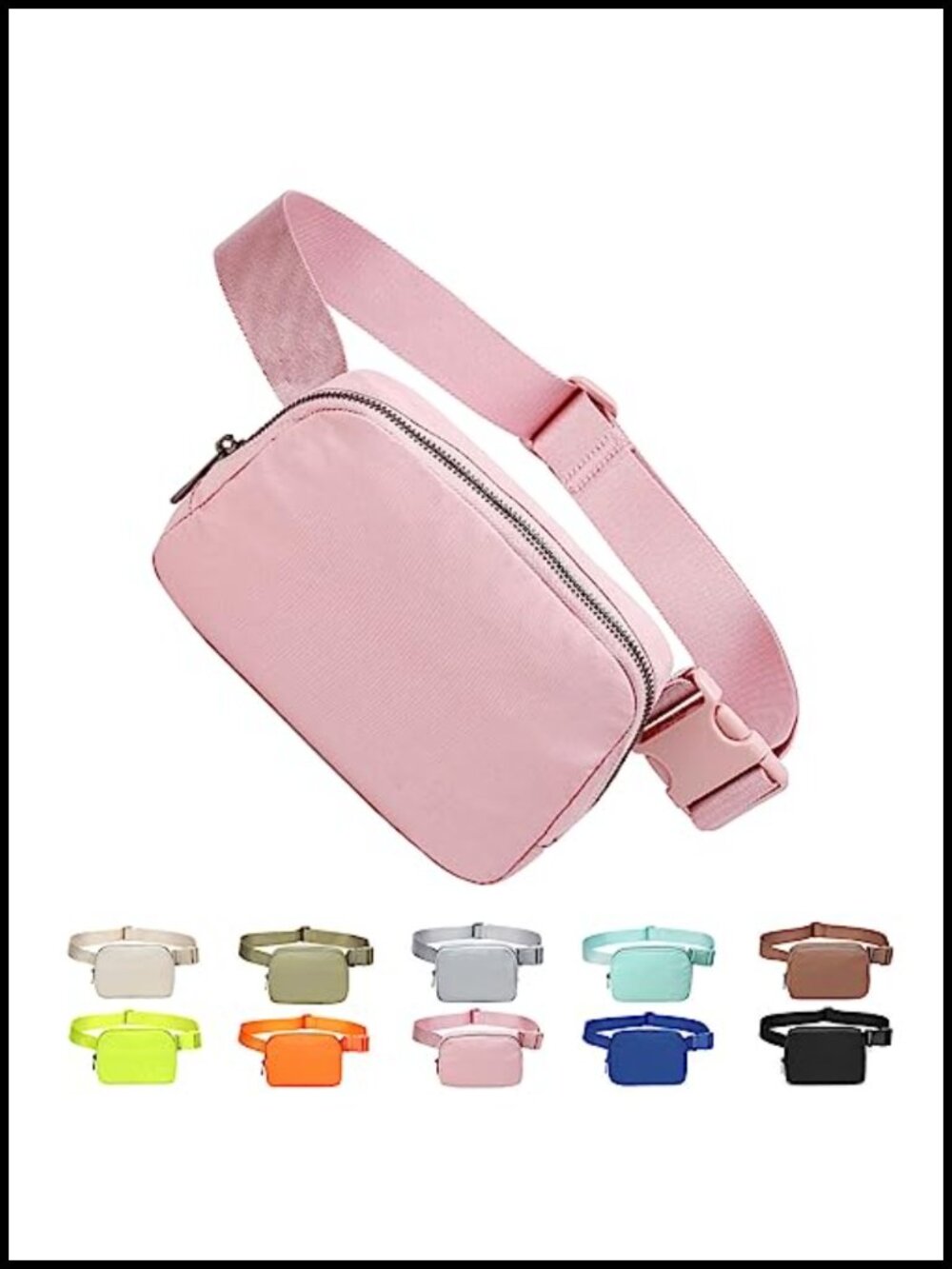 Unisex Water Resistant Nylon Crossbody Belt Bag Adjustable Strap Waist Pouch